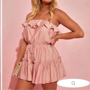 Vici ruffle strapless romper